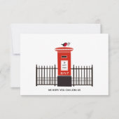 Red Robin Post Box Hochzeit RSVP Karte (Vorderseite)