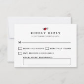 Red Robin Post Box Hochzeit RSVP Karte (Rückseite)