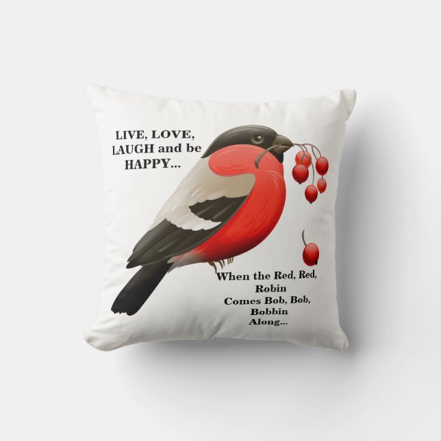Red Robin Song Accent Pillow Kissen (Vorderseite)