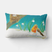 Red Robin Spring Snowdrops Lendenkissen (Rückseite)