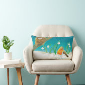 Red Robin Spring Snowdrops Lendenkissen (Stuhl )