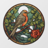 Red Robin Stached Glass Style Sun Catcher Fensteraufkleber (Blatt)