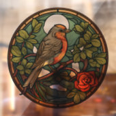 Red Robin Stached Glass Style Sun Catcher Fensteraufkleber (Blatt 2)