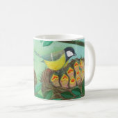 Red Robin und Great Tit Bird Nesting Kaffeetasse (VorderseiteRechts)