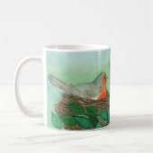 Red Robin und Great Tit Bird Nesting Kaffeetasse (Links)