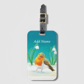 Red Robin und Schneeverfahren Gepäckanhänger (Vorderseite Vertikal)