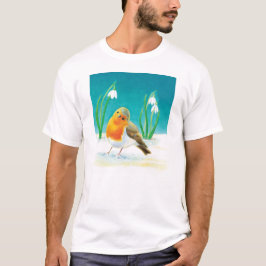 Red Robin und Snowdrops T-Shirt