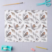 Red Robin Watercolor Botanischer Weihnachtsfeierta Seidenpapier (Basteln)