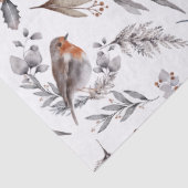 Red Robin Watercolor Botanischer Weihnachtsfeierta Seidenpapier (Detail)