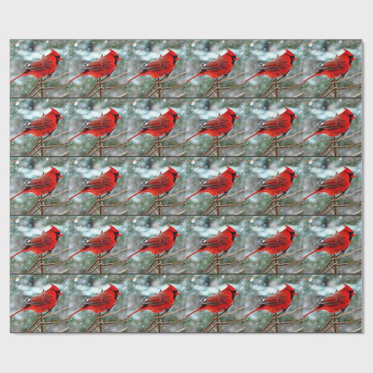 Red Robin Weihnachtswrapping Paper Geschenkpapier (Flach)