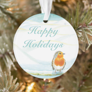 Red Robin Winter Happy Ferien Ornament
