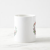 Red Robin Wreath Holiday Monogram Kaffeetasse (Mittel)