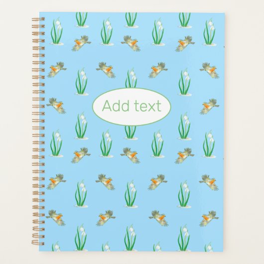 Red Robins and Snowdrops Spring Pattern Planer (Vorderseite)