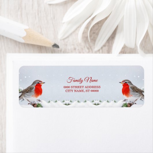 Red Robins Return Address Label (Insitu)