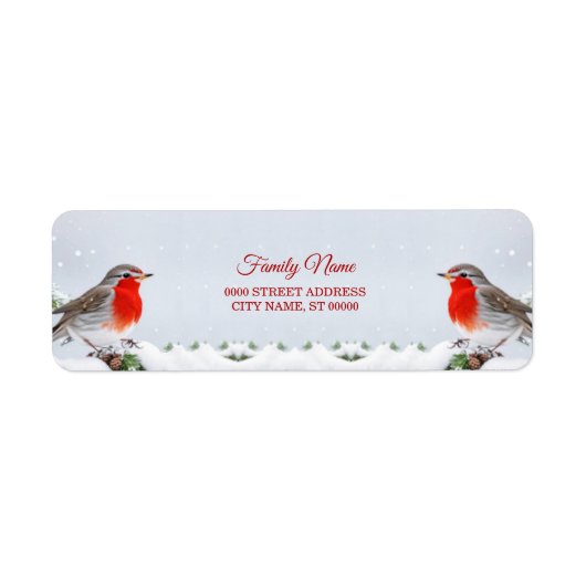 Red Robins Return Address Label (Vorne)