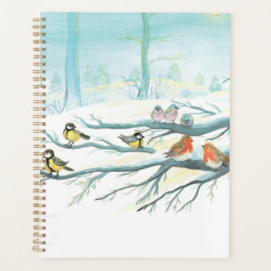Red Robins & Tit Birds im Winterwald Planer