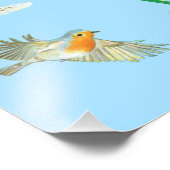 Red Robins und Snowdrops Fotodruck (Ecke)