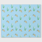 Red Robins und Snowdrops Geschenkpapier (Flach)