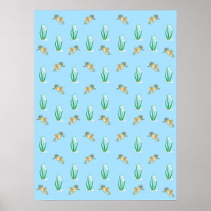 Red Robins und Snowdrops Poster