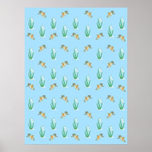 Red Robins und Snowdrops Poster (Vorne)