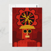 Red Robot Postkarte (Vorne/Hinten)