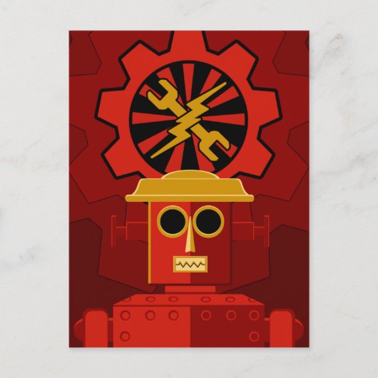 Red Robot Postkarte (Vorderseite)