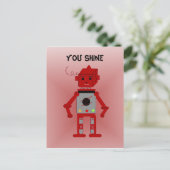 Red Robot - You Shine Postkarte (Stehend Vorderseite)