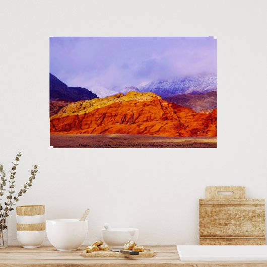 Red Rock and Clouds Print Poster (Küche)