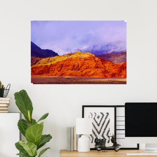 Red Rock and Clouds Print Poster (Heimbüro)