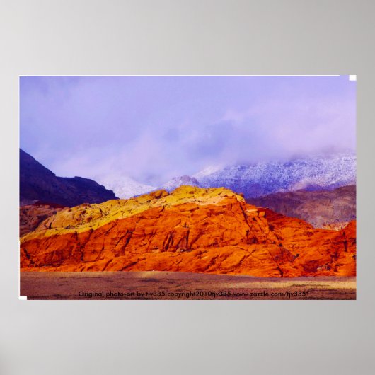 Red Rock and Clouds Print Poster (Vorne)