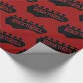 Red Rock and Roll Guitar Pattern Geschenkpapier (Ecke)