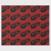 Red Rock and Roll Guitar Pattern Geschenkpapier (Flach)