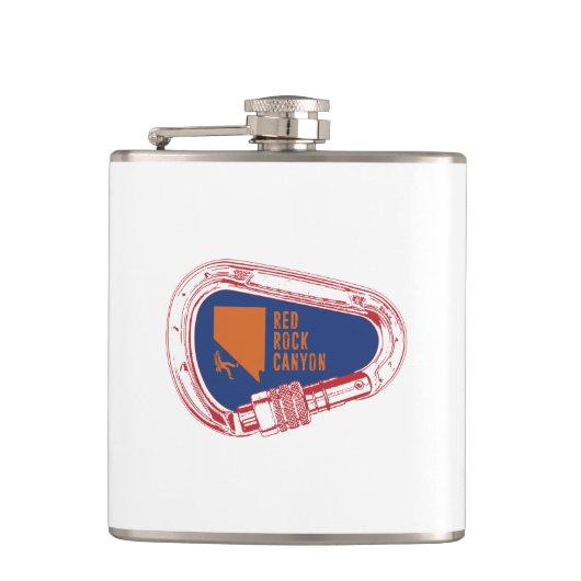 Red Rock Canyon Klettersteig Carabiner Flachmann (Vorderseite)