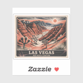 Red Rock Canyon Las Vegas Retro Vintage Reise WPA Aufkleber