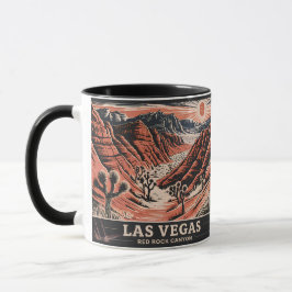 Red Rock Canyon Las Vegas Retro Vintage Reise WPA Tasse