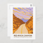Red Rock Canyon National Conservation Area Road Postkarte (Vorne/Hinten)