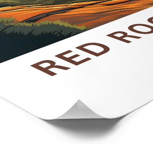 Red Rock Canyon Nevada Travel Print Poster (Ecke)