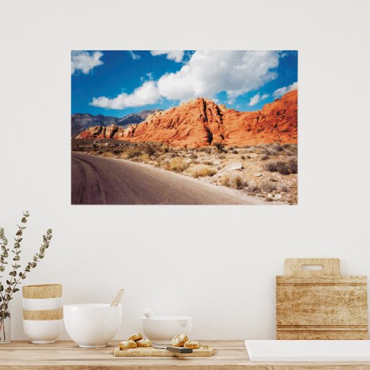 Red Rock Canyon Nevada Vector Grafik Poster (Küche)