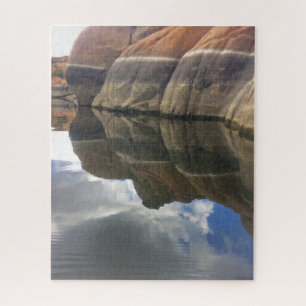 Red Rock Lake Water Reflection Foto Landschaft Puzzle