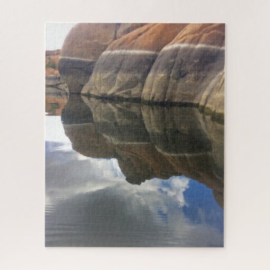 Red Rock Lake Water Reflection Foto Landschaft Puzzle (Vertikal)