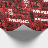 Red Rock Pop R & B Musik Text Geschenkpapier (Ecke)