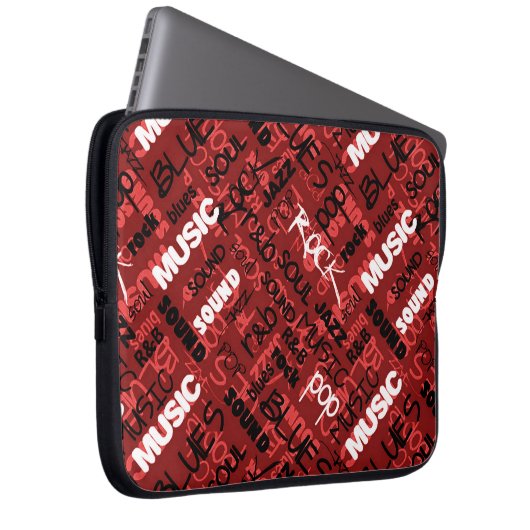Red Rock Pop R & B Musik Text - Laptop-Sieb Laptopschutzhülle (Vorne Rechts)