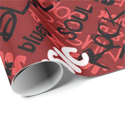 Red Rock Pop R & B - Whiteboard Geschenkpapier (Rolleneckpunkt)