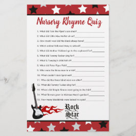 Red Rock Star Baby Dusche Kinderzimmer Rhyme Quiz