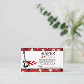 Red Rock Star Baby Dusche Windeln Raffle Begleitkarte (Stehend Vorderseite)