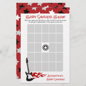 Red Rock Star Rock a bye Baby Dusche Bingo Spiel (Vorne/Hinten)