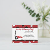 Red Rock Star Wie groß ist Mama's Bauch Boy Game Begleitkarte (Stehend Vorderseite)