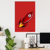 "Red Rocket 01" - Poster der Raketenserie (Rot) (Heimbüro)