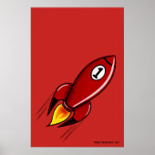 "Red Rocket 01" - Poster der Raketenserie (Rot) (Vorne)