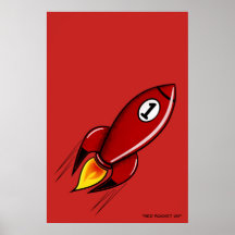 "Red Rocket 01" - Poster der Raketenserie (Rot)
